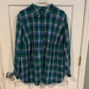 Talbot’s Green and Blue Plaid Woman’s Shirt